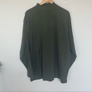Mens Mock Turtleneck Hagar Ribbed Olive green XL
